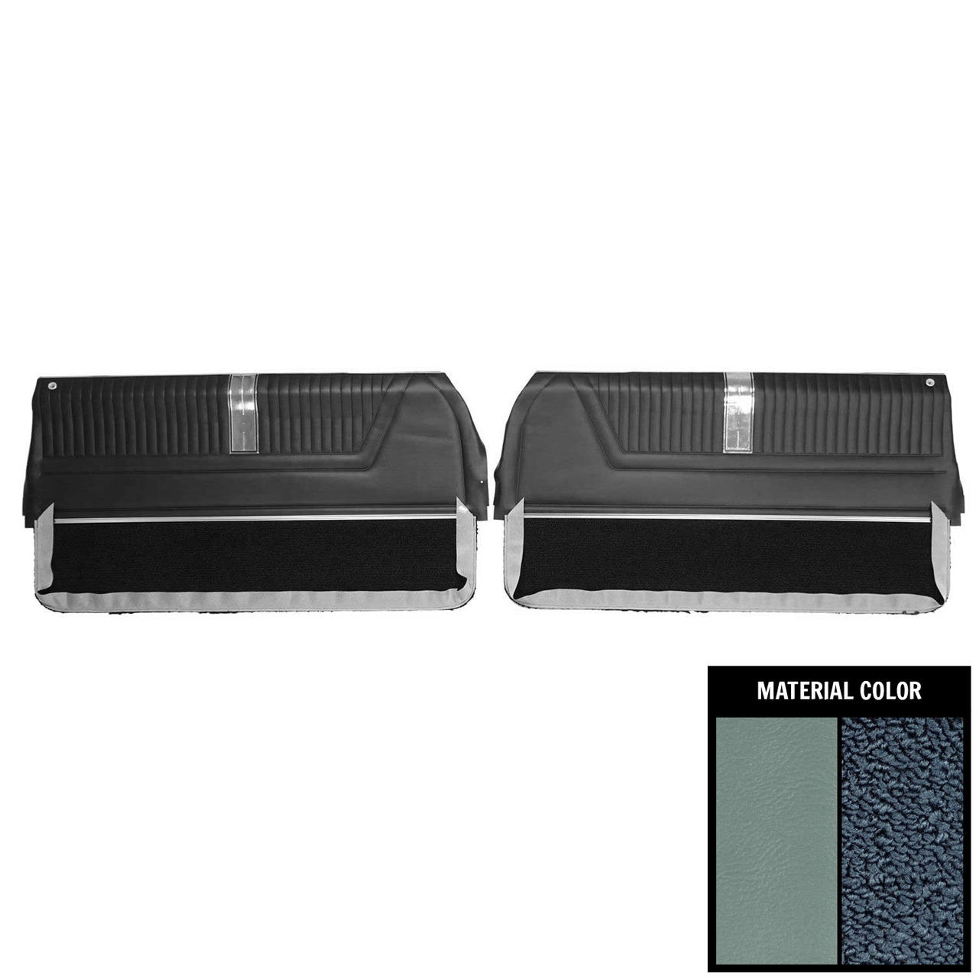 PUI Interiors 1965 Chevrolet Impala SS Pre-Assembled Slate/Blue Front Door Panels - PD559