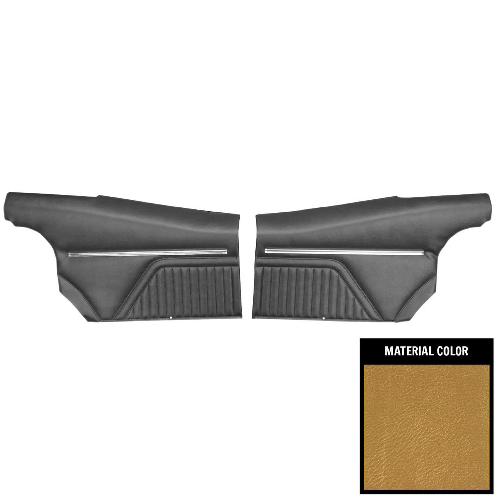 PUI Interiors 1969 Pontiac Firebird Hardtop Standard Pre-Assembled White Rear Door Panels - PD606C