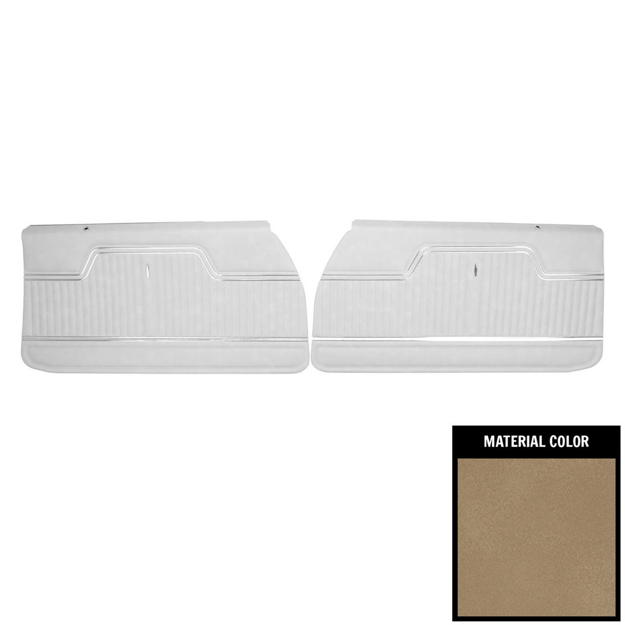 PUI Interiors 1971-1972 Chevrolet El Camino Pre-Assembled Sandalwood Front Door Panels - PDE248