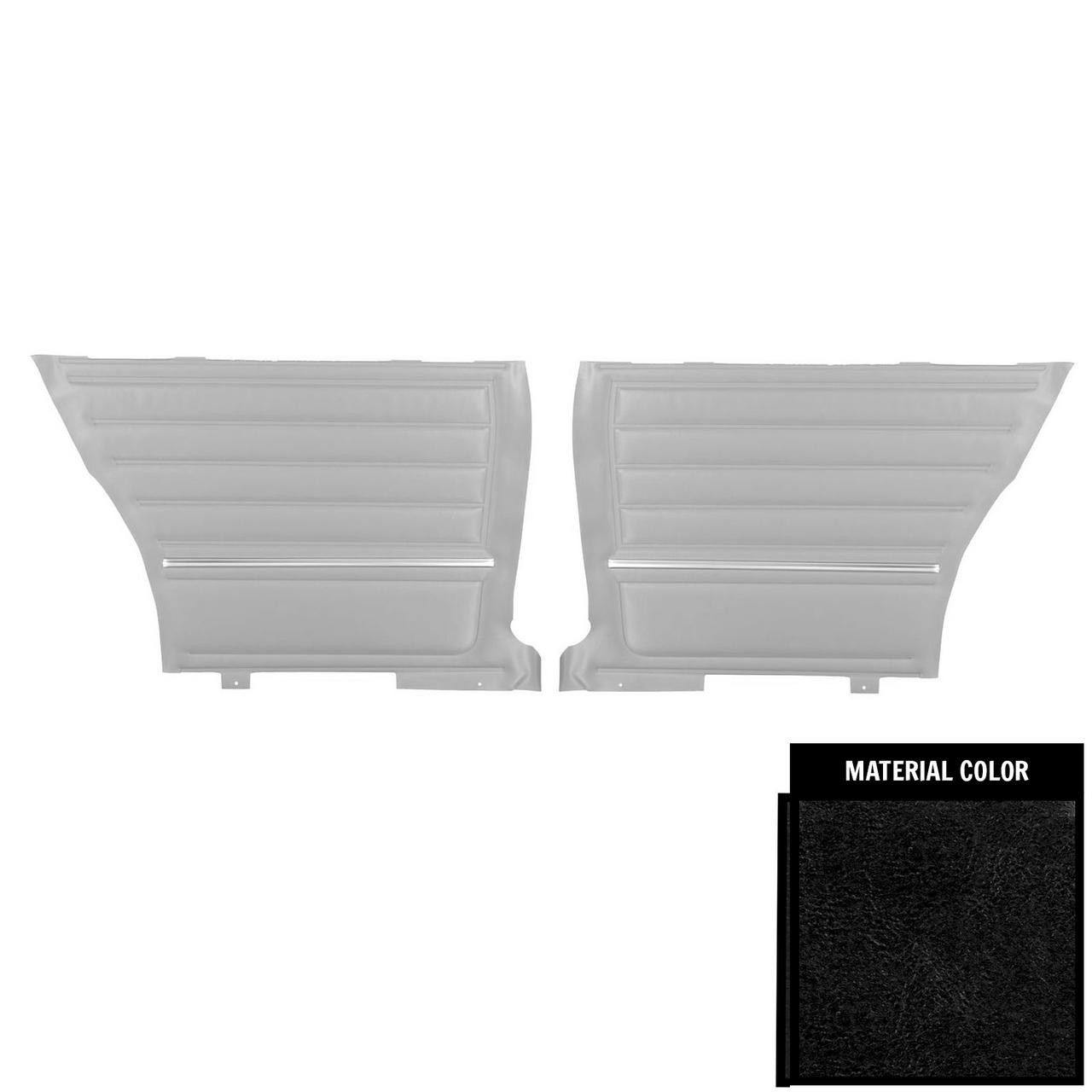 PUI Interiors 1965 Chevrolet Chevelle Black Pre-Assembled Gold Edition Front Door Panels - PDO260C