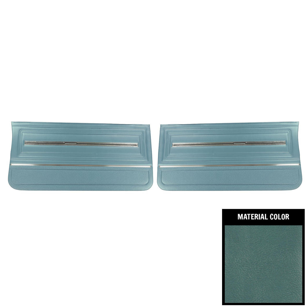 PUI Interiors 1966 Chevrolet Chevelle Light Blue Pre-Assembled Gold Edition Front Door Panels - PDO283