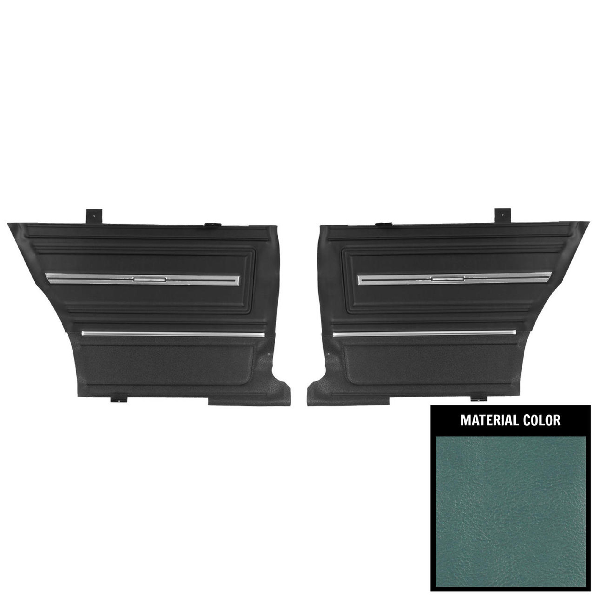 PUI Interiors 1966 Chevelle Hardtop Light Blue Pre-Assembled Gold Edition Rear Door Panels - PDO283C