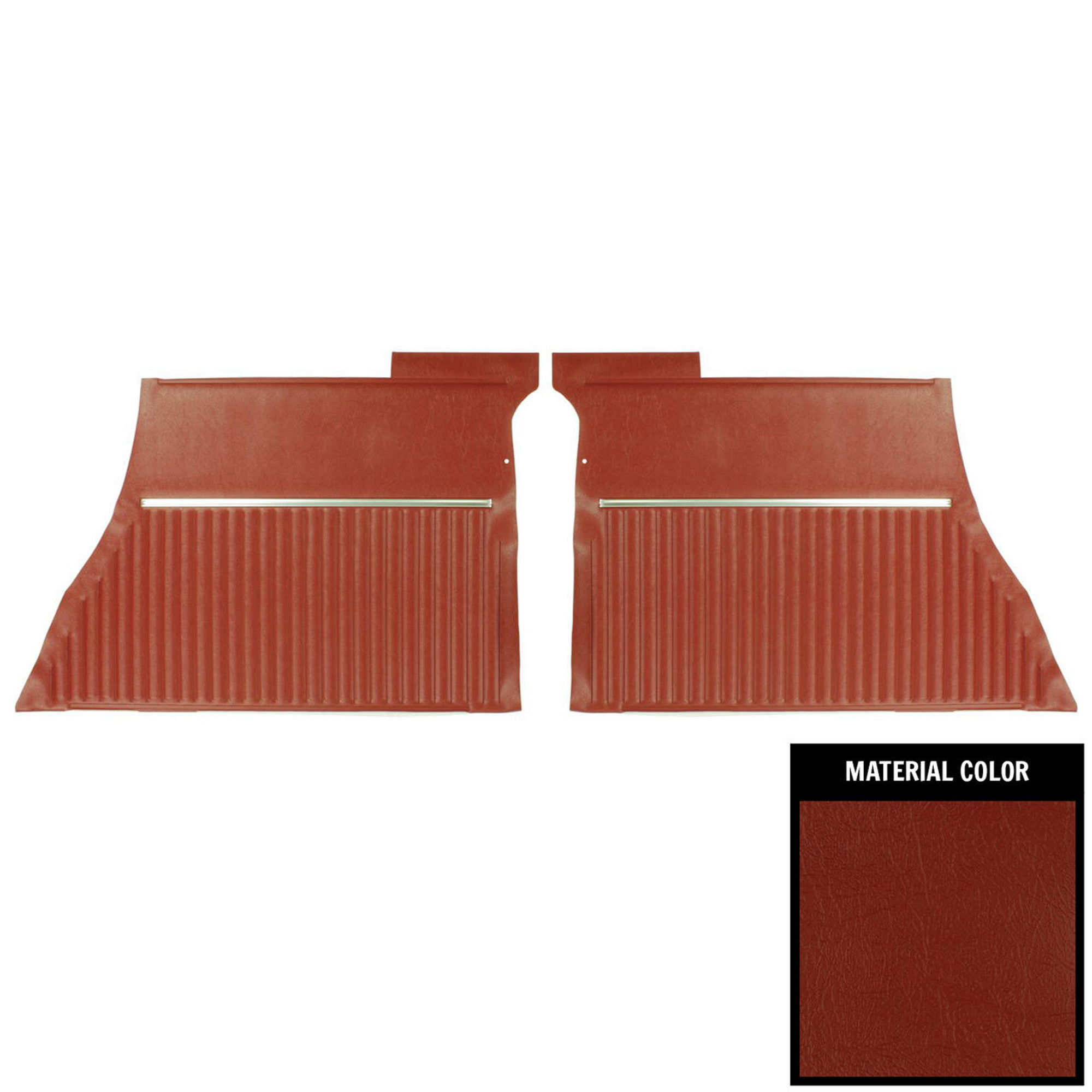 PUI Interiors 1964 Chevelle Hardtop Red Pre-Assembled Gold Edition Rear Door Panels - PDO301C