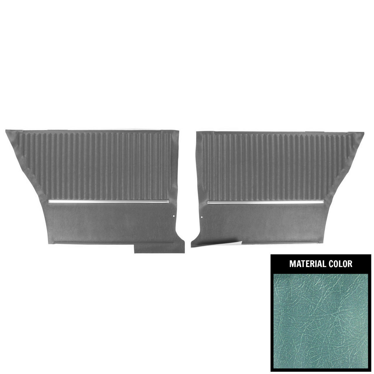 PUI Interiors 1964 Chevelle Hardtop Light Blue Pre-Assembled Gold Edition Rear Door Panels - PDO302C