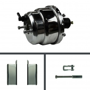 The Right Stuff 1955-58 Chevrolet Bel Air,7" Chrome Dual Diaphram Brake Booster With Brackets - (RPB7237C)