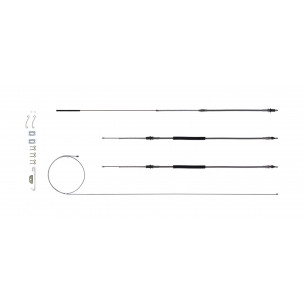 The Right Stuff 1968-72 Chevrolet Chevelle W/O THM400, Stainless Steel Emergency Brake Cable Kit - (RSBCC08S)