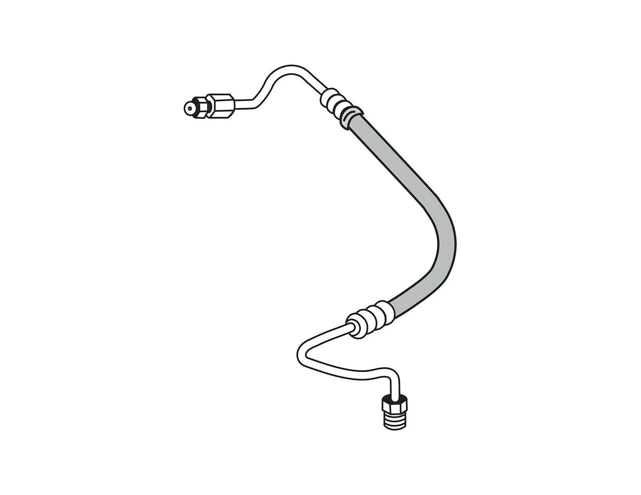 The Right Stuff 1963 Ford Thunderbird, Pre-Bent OE Steel Power Steering Line - SPS001