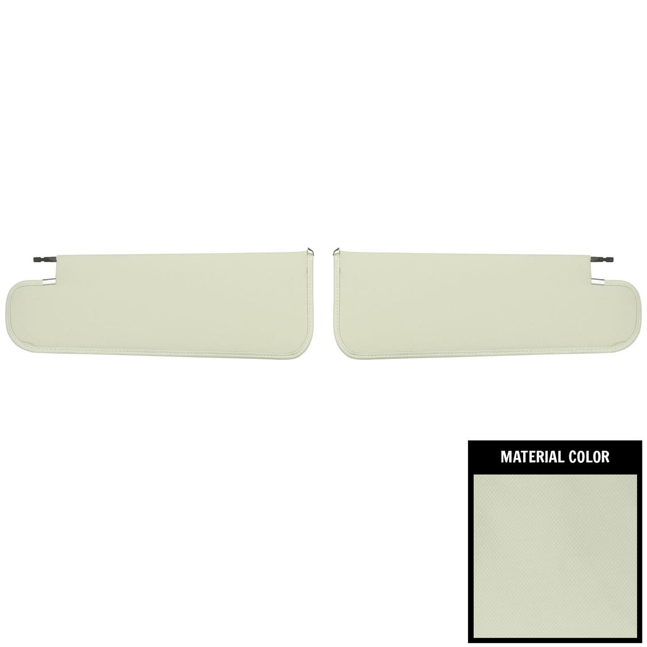 PUI Interiors 1966-1967 Chevrolet Nova Hardtop White Basketweave Sun Visors - SV10101AC