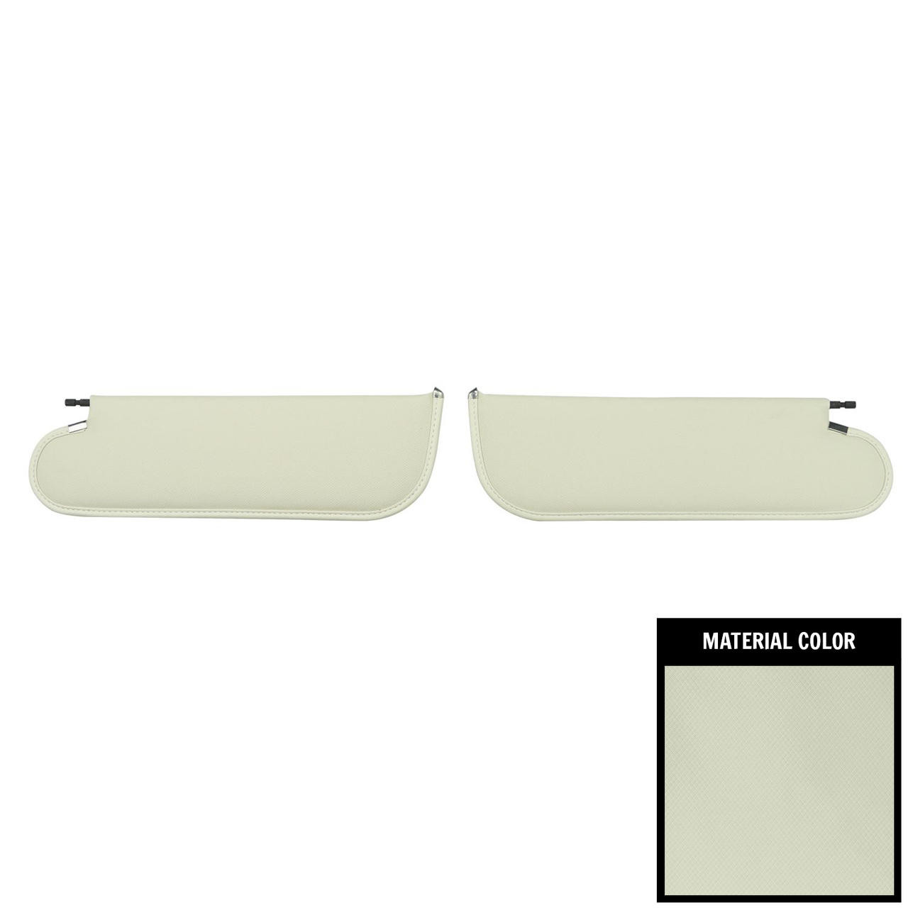 PUI Interiors 1971-1972 Chevelle/GTO/Cutlass/Skylark/Nova White Basketweave Sun Visors - SV6101AC