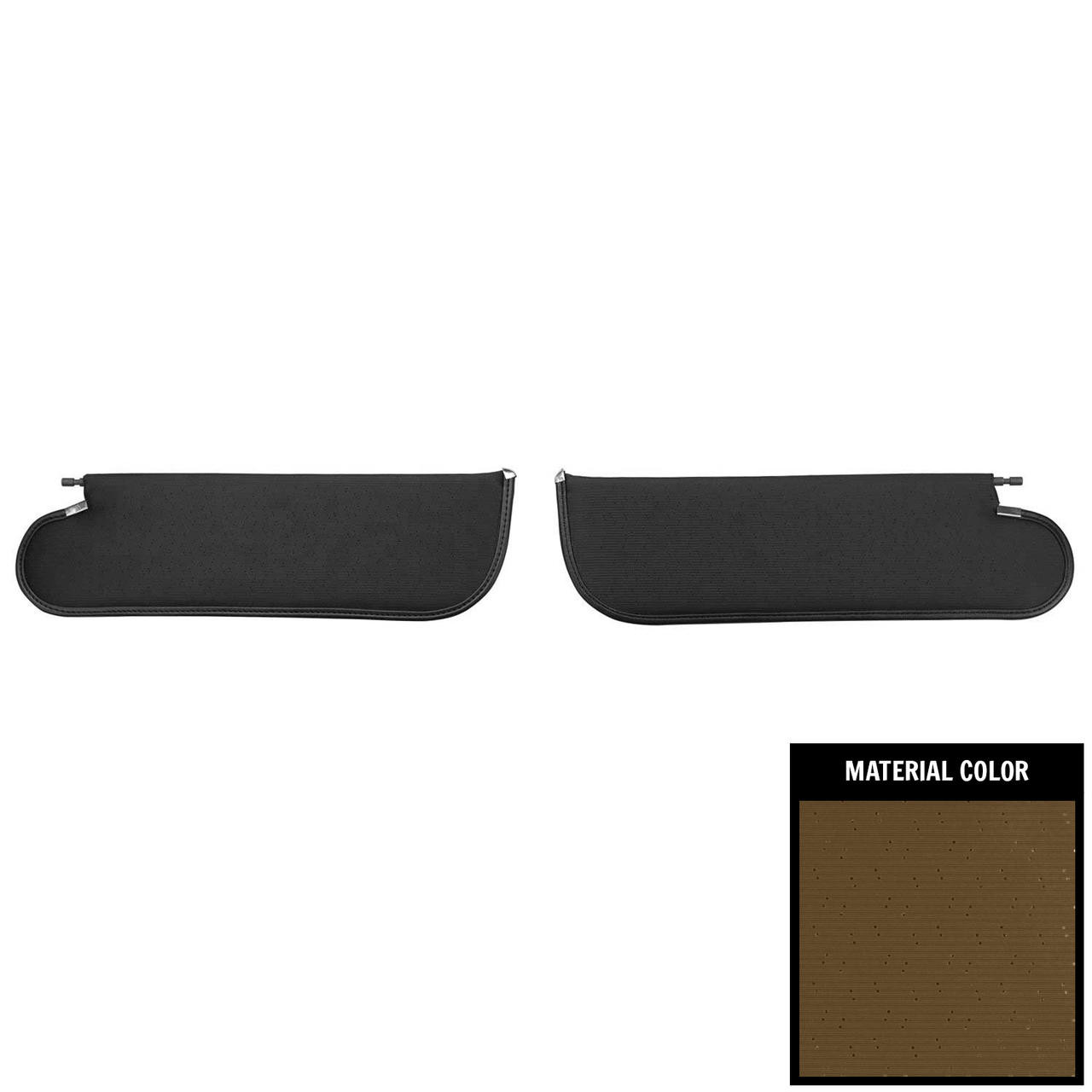 PUI Interiors 1971-1972 Chevelle/GTO/Cutlass/Skylark/Nova Dark Saddle Perforated Sun Visors - SV6108BC