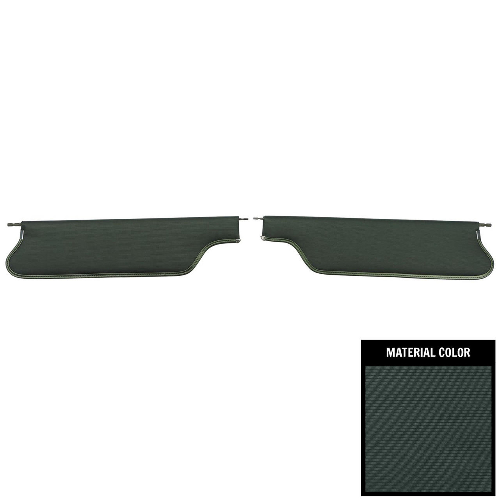 PUI Interiors 1969 Camaro/Firebird Hardtop Dark Green Ribbed Sun Visors - SV8109RC