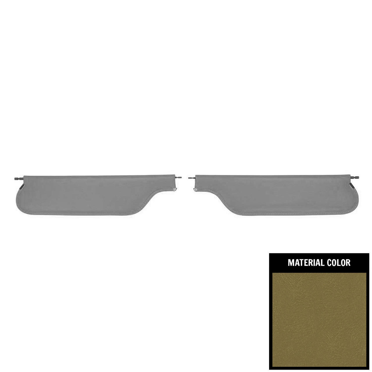 PUI Interiors 1968 Chevrolet Camaro/Pontiac Firebird Convertible Ivy Gold Sun Visors - SV946V
