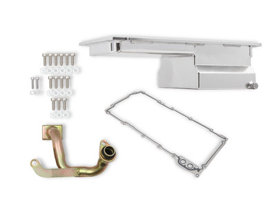 Weiand LS Oil Pan Kit w/3/8 Flange LS1/2/6/LQ9 7QT Front Sump Aluminum, Silver - 5044WND-WEI