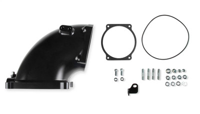 Holley EFI EFI Throttle Body Intake Elbow 4500, For Gm LS Throttle Bodies, Black, Cast - EFI-300-253BK