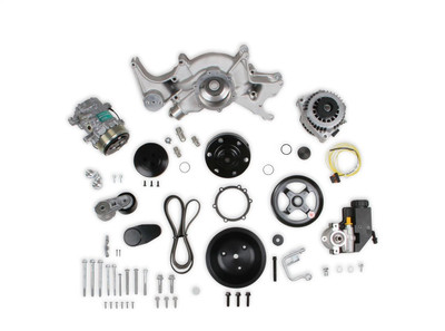 Holley Mid-Mount Complete Accessory System for Big Block Chevy, Natural Finish - HOL-20-242