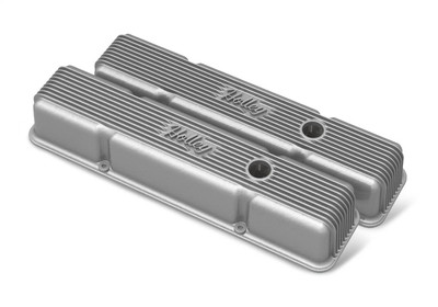 Holley Valve Covers, For Small Block Chevy w/Emissions Provisions, Finned, Natural Cast - HOL-241-240