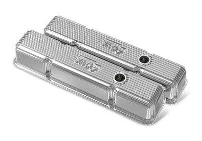 Holley Valve Covers, For Small Block Chevy w/Emissions Provisions, Finned, Polished - HOL-241-241