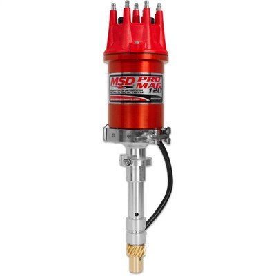 MSD Pro Mag 12LT Generator, Short, Red, w/Bronze Gear, Band Clamp, Cap, And Rotor - MSD-79081