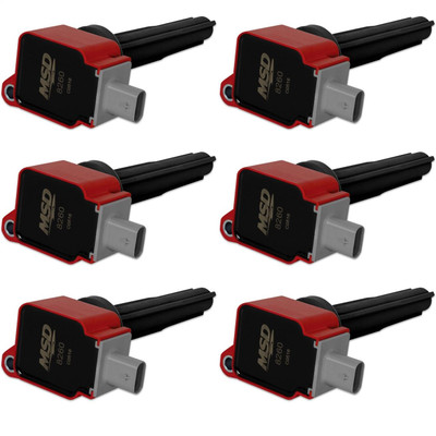 MSD 15-17 Ford w/2.7L V6 EcoBoost Direct Ignition Coil Set, Red, 6-Pack - MSD-82606