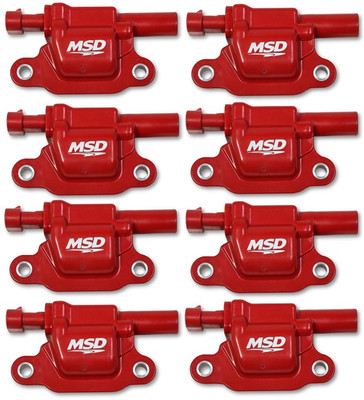 MSD Blaster Series Ignition Coils 8 Pack, 2014-Up GM Gen V Direct Injection, Red - MSD-82668