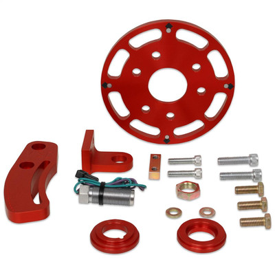 MSD Crank Trigger Kit 6.25 Balancer Small Block Chevy w/6/7/8 Ignition, Red - MSD-8600