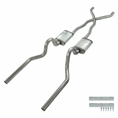 Pypes Exhaust 65-70 Mustang Race Pro 2.5 In Crossmember Back Dual Split Rear Exhaust System - SFM05R-PYP