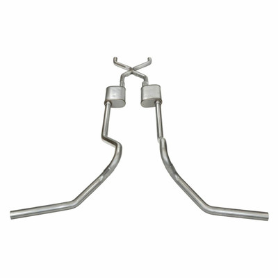 Pypes Exhaust 65-76 F-100 and F-150 2wd 2.5 Crossmember Back Exhaust w/Turbo Pro Mufflers - SFT65T-PYP