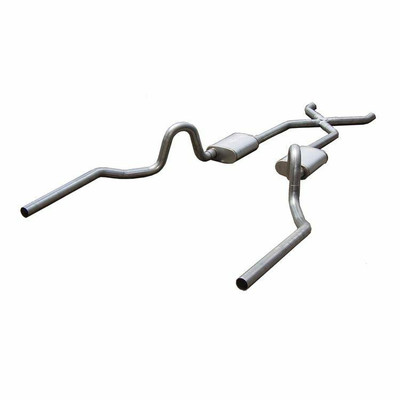 Pypes Exhaust 64-74 Chevelle 3 Crossmember Back Exhaust System w/X-Pipe and Race Pro Mufflers - SGA13R-PYP
