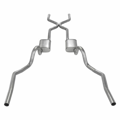 Pypes Exhaust 70-71 GTO and 68-72 442 Crossmember Back Exhaust System w/H-Pipe w/o Mufflers - SGA42-PYP