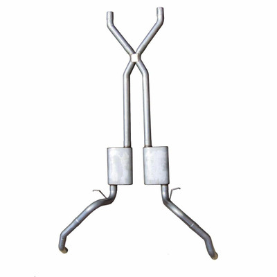 Pypes Exhaust 67-69 Camaro and Firebird Crossmember Back Exhaust w/X-Pipe and Street Pro Mufflers - SGF60S-PYP