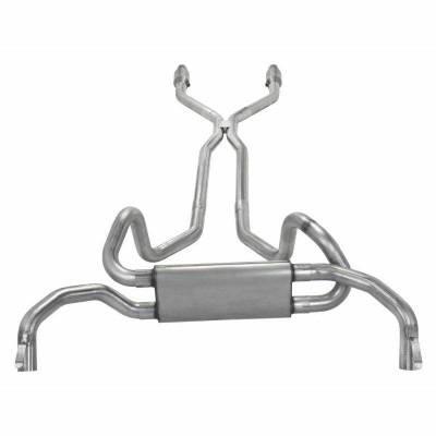 Pypes Exhaust 75-81 Camaro Or Nova Crossflow Exhaust System w/H-Pipe, Cats and Race Pro Muffler - SGF940E-PYP