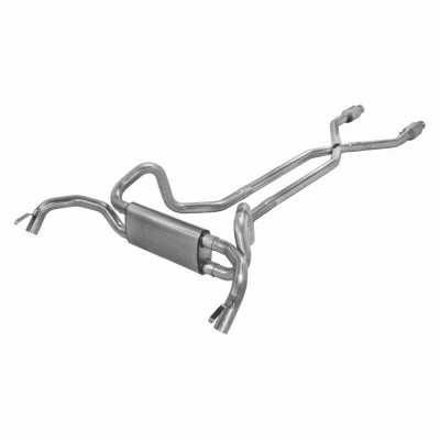 Pypes Exhaust 75-81 Camaro Or Nova Crossflow Exhaust System w/X-Pipe, Cats and Race Pro Muffler - SGF970E-PYP