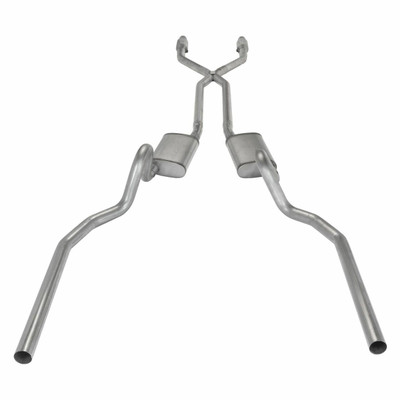 Pypes Exhaust 78-87 El Camino Race Pro 2.5 In Crossmember Back Dual Split Rear Exhaust System - SGG922RE-PYP