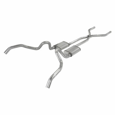 Pypes Exhaust 62-67 Nova 2.5 Crossmember Back Exhaust System w/H-Pipe and Turbo Pro Mufflers - SGN40T-PYP