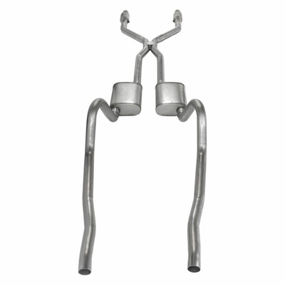 Pypes Exhaust 75-76 Mopar A-Body 2.5 Crossmember Back Kit w/H-Pipe, Cats and Violator Mufflers - SMA940VE-PYP