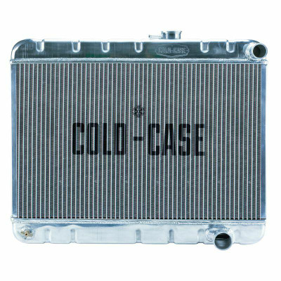 Cold Case Radiators 64-65 GTO Tri-Power w/MT w/o AC 15.5 Aluminum Radiator Polished OE Style Tanks - CR-GPG19