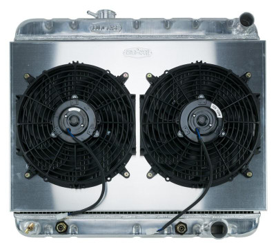  Cold Case Radiators 64-65 GTO w/AT & AC 17.5" Aluminum Performance Radiator & Dual 12" Fan Kit - (CR-GPG22AK) 