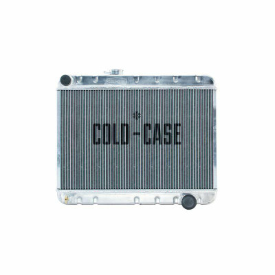 Cold Case Radiators 66-67 GTO w/AT and AC 17.5 Aluminum Radiator Polished OE Style Tanks 25x21.9x3 - CR-GPG38A
