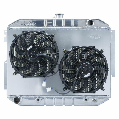Cold Case Radiators 66-70 Mopar C Body w/AT 26X17.5 Aluminum Performance Radiator and Dual Fan Kit - CR-MOP757AK