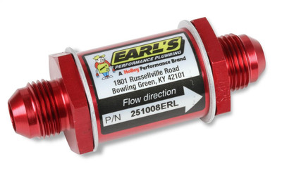 Earls Performance Check Valve, Flapper Style Fitting, Size 8, w/Aluminum Support, 150 PSI Max, Red - 251008ERL