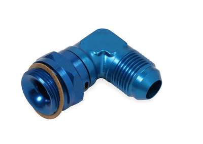 Earls Performance 90° -6 AN Male To 5/8-18 Inverted Flare Male Swivel, Blue Anodized Aluminum - 949096ERL