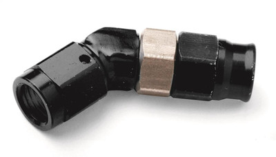 Earls Performance Speed-Seal Hose End, -3 Hose, -3 Nut, Black Aluminum Adjustable Low-Profile, 45° - AT604533ERL