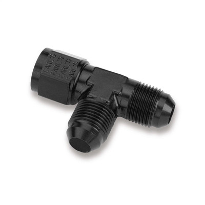 Earls Performance -10 AN Tee, Female Swivel On Run, Black Anodized Aluminum - AT926110ERL
