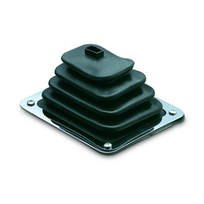 Hurst Shifter Boot and Plate for Indy Shifters, Chrome/Black, Rubber - HUR-1148429