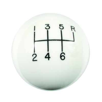 Hurst 6 Speed White Shift Knob w/9/16-18 Threads for C5 Corvette - HUR-1630056