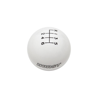 Hurst 6 Speed White Shift Knob w/M12 x 1.75 Threads - HUR-1630225