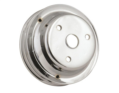 Mr Gasket 69-85 Small Block Chevy and Long Water Pump, Chrome Crankshaft Pulley, Double - MRG-4977