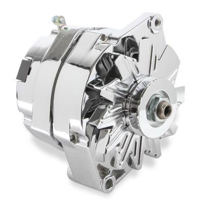 Mr Gasket Chrome Alternator for Late GM-Delco, 80 Amp, Single Groove - MRG-5122