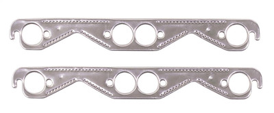 Mr Gasket 55-91 Small Block Chevy and Round Ports, Aluminum Layered Header Gaskets, 1.63 - MRG-7402G