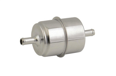 Mr Gasket Chrome Fuel Filter for Carbureted Applications, Fits 5/16 Hose, 40 Micron - MRG-9745